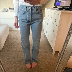 Agolde Women's Boyfriend Jeans in Light Blue